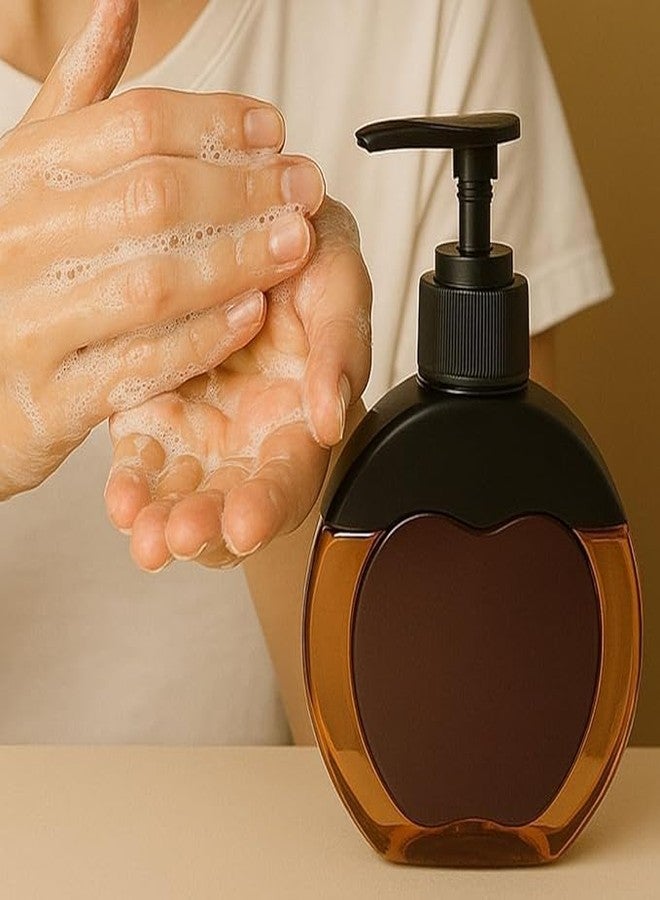Copelle Apple-Shaped soap Dispenser for wash Basin Plastic Detachable Hand sanitizer Shower Gel Bottle for Bathroom handwash Dispenser Bottle Kitchen Accessories Items for Home (Black) (Pack of 1) - Image 3
